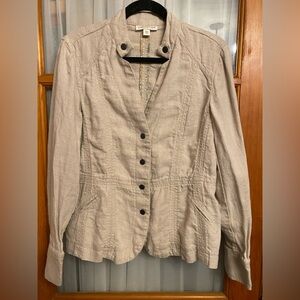 Coldwater Creek Tan Blazer Tailored Fit Notched Lapels
